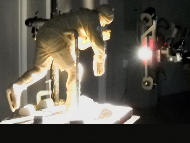 Scansite 3D scanning, replication, enlarging and reducing for 3D Art Sculpture and Foundry of Bruce Wolfe bronze statue Bronze statue, “Le Magnifique” by sculptor Bruce Wolfe in studio