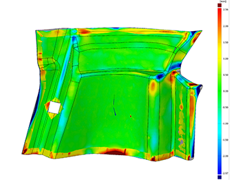 3D inspection of 3D scan data of interior panel of a Ferrari Scuderia 430 racing coupe 3D inspection of 3D scan data of interior panel of a Ferrari Scuderia 430 racing coupe