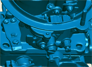 3d scanned carburetor screen shot of "industry standard" 3D scan data