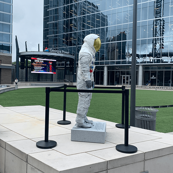 Replica of Neil Armstrong’s space suit installed at the Atlanta Braves’ Truist Park Replica of Neil Armstrong's space suit installed at the Atlanta Braves' Truist Park