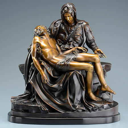One-quarter scale bronze cast of Michelangelo’s Pieta created from 3D scanning and 3D printing. One-quarter scale bronze cast of Michelangelo's Pieta created from 3D scanning and 3D printing.