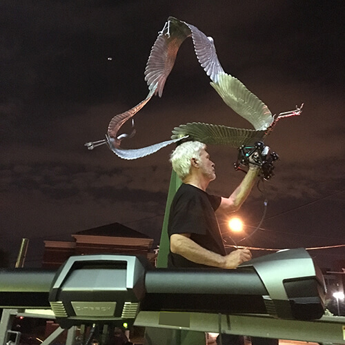Night-time 3D scanning of the sculpture “Cranes”, by sculptor Joanna Blake, using a Creaform Metrascan 3D scanner Night-time 3D scanning of the sculpture "Cranes", by sculptor Joanna Blake, using a Creaform Metrascan 3D scanner